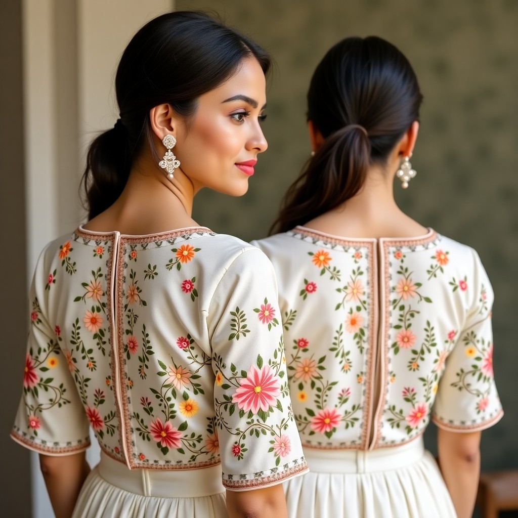 AI Diamond Garden Luxury Women's Blouse