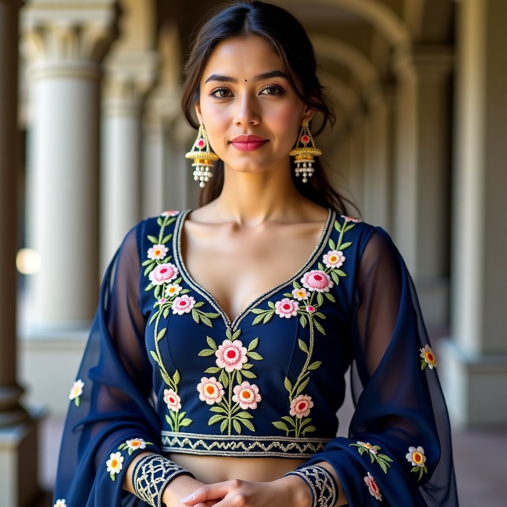AI Royal Flora Diamond Women's Blouse