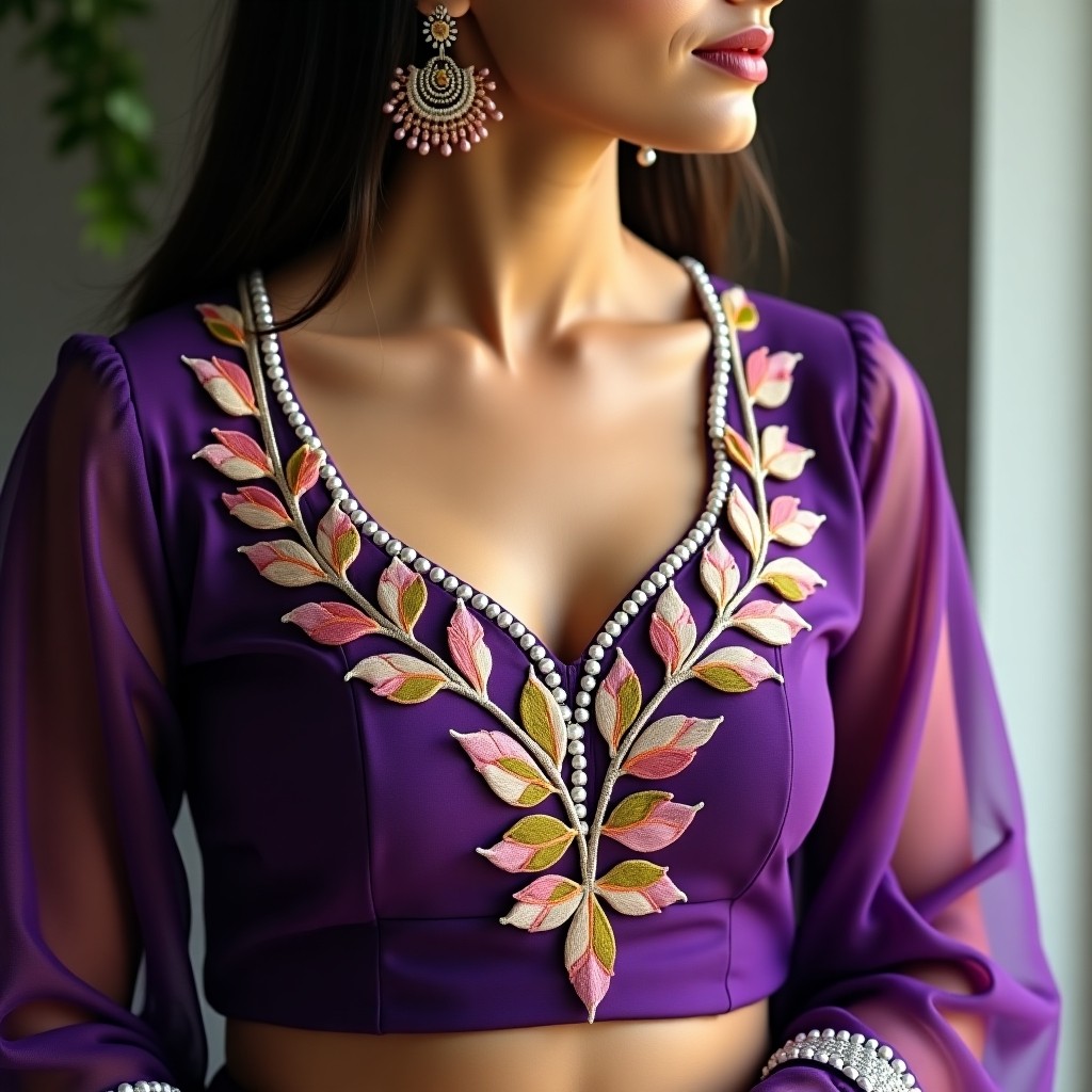 AI Emerald Garden Couture Women's Blouse