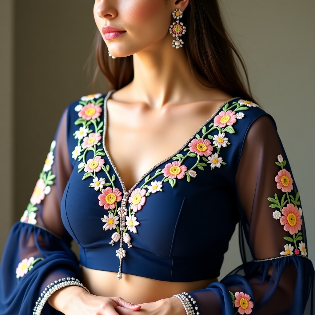 AI Royal Petal Couture Women's Blouse