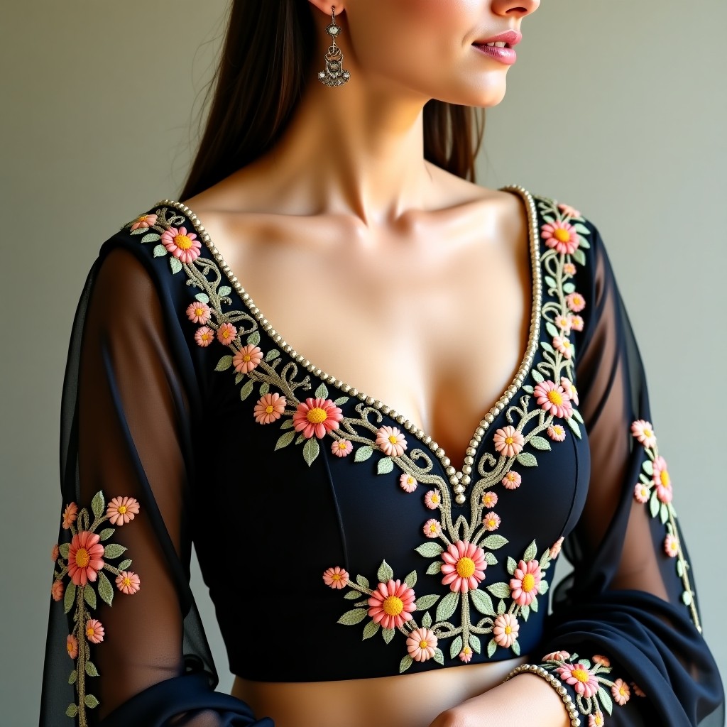 AI Golden Blossom Prestige Blouse
