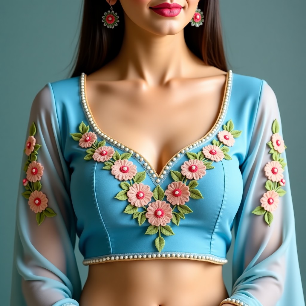 AI Floral Crown Luxe Women's Blouse