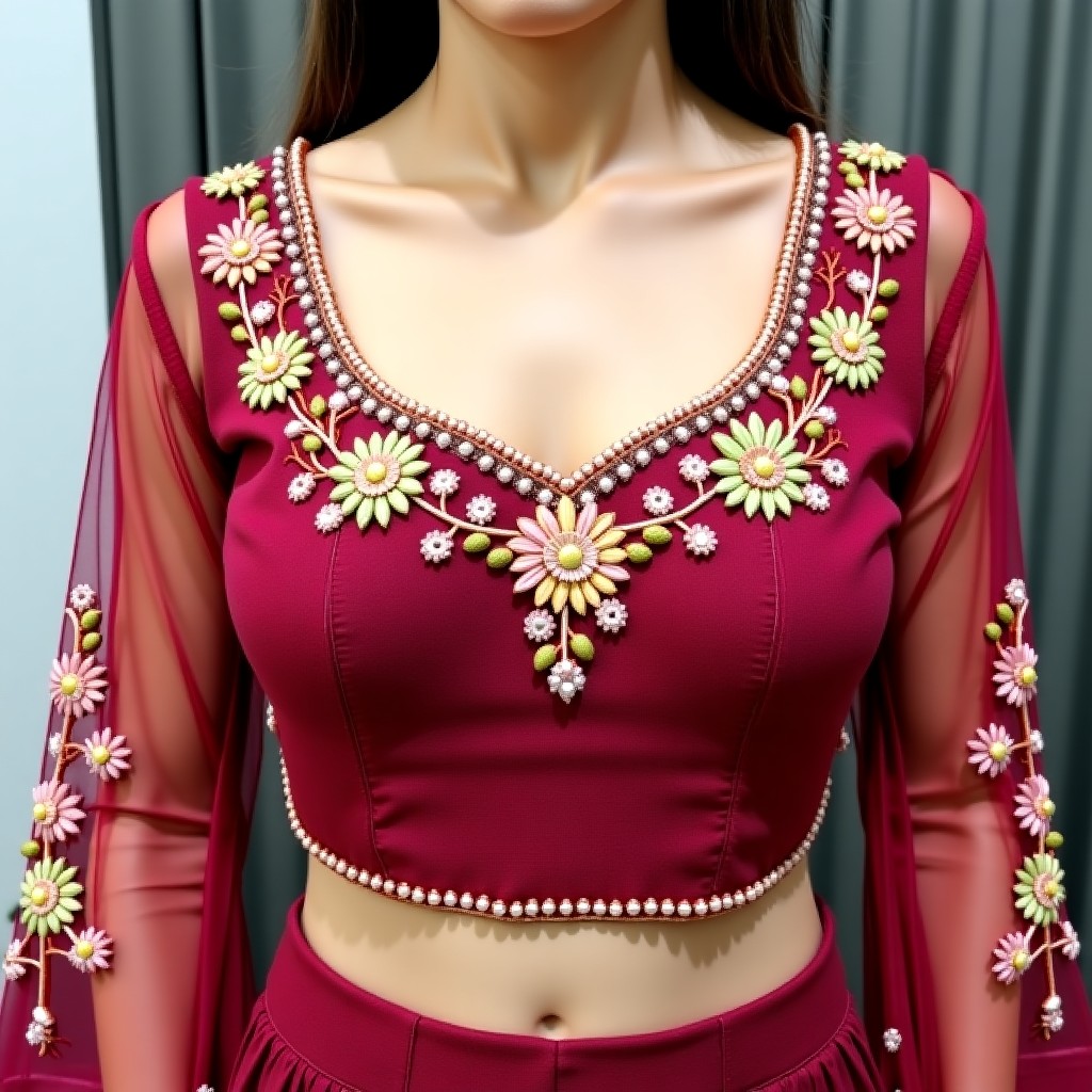 AI Royal Botanical Couture Blouse