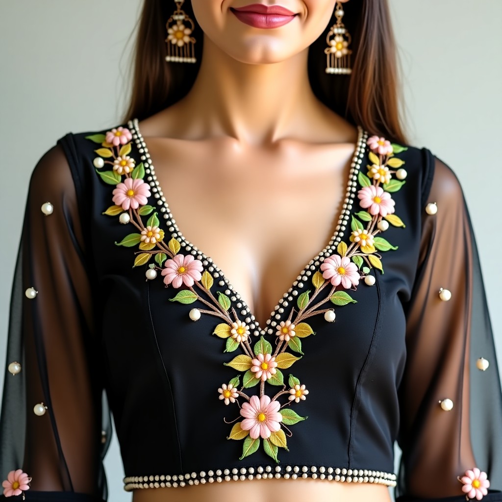 AI Golden Petal Majesty Blouse