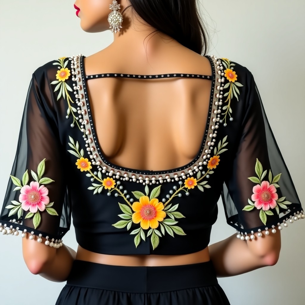 AI Royal Flora Diamond Blouse