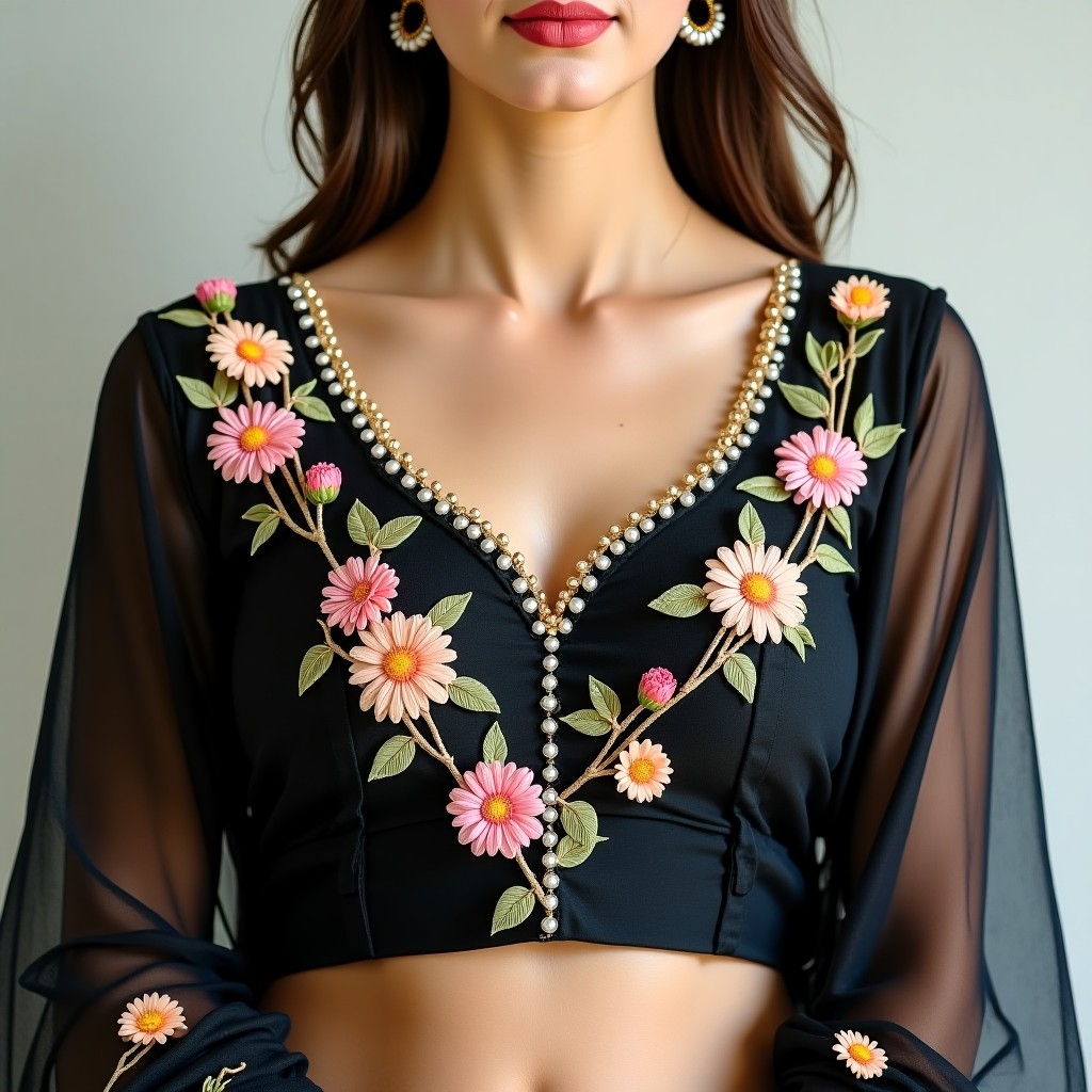 AI Floral Majesty Luxe Women's Blouse