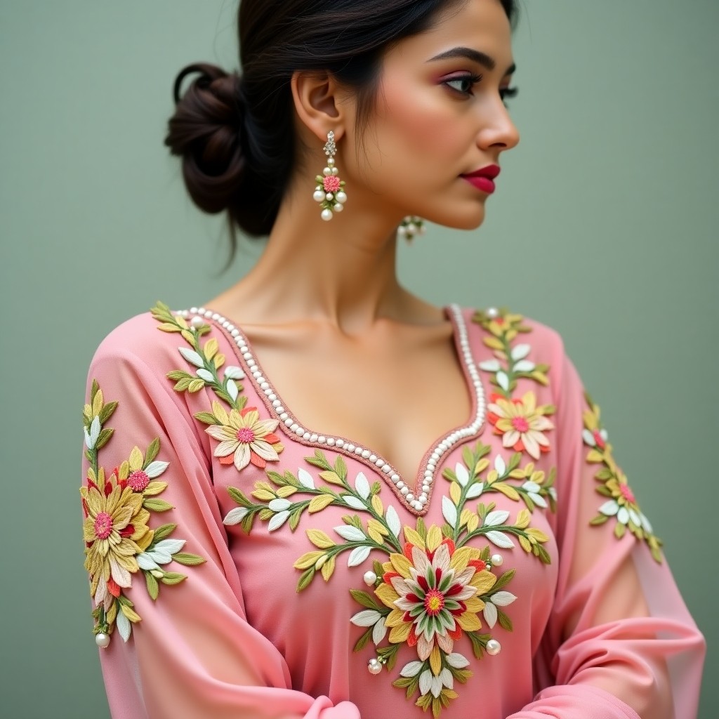 Graceful Petal Frame Neckline Design