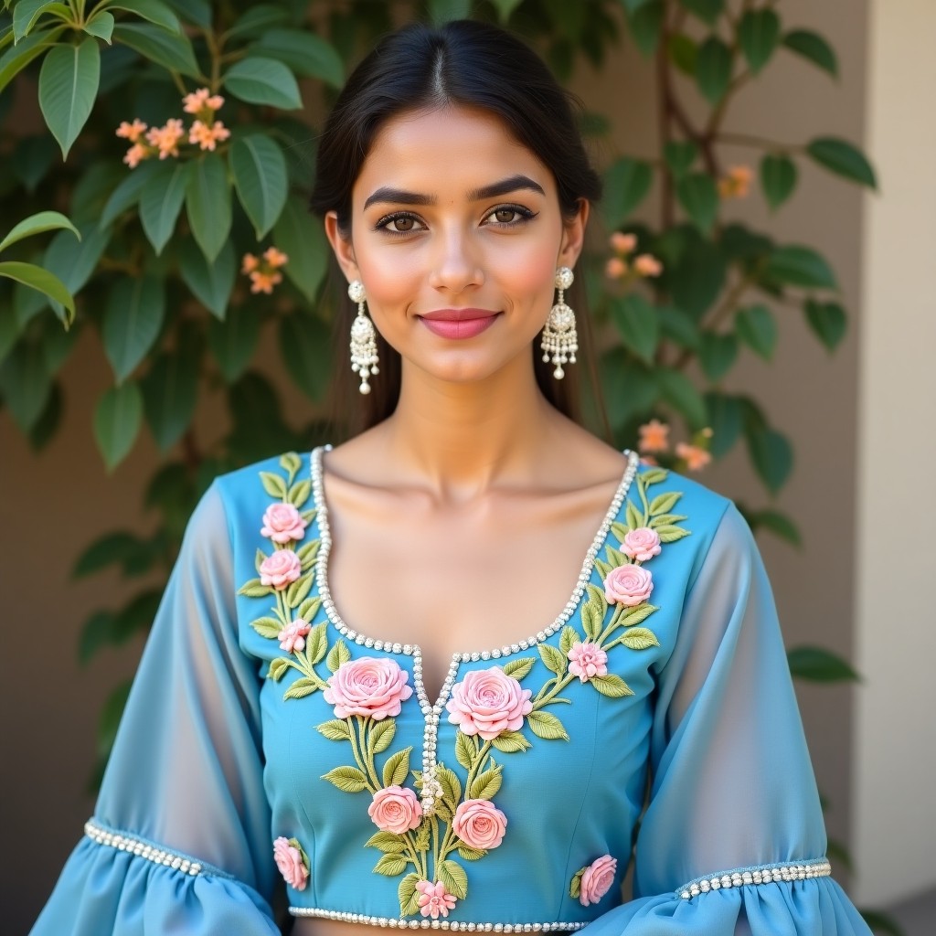 Floral Heritage Collar Neckline Design
