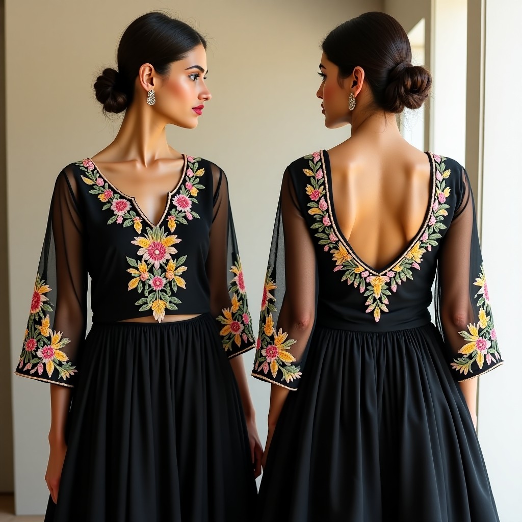 Floral Garden Collar Neckline Design
