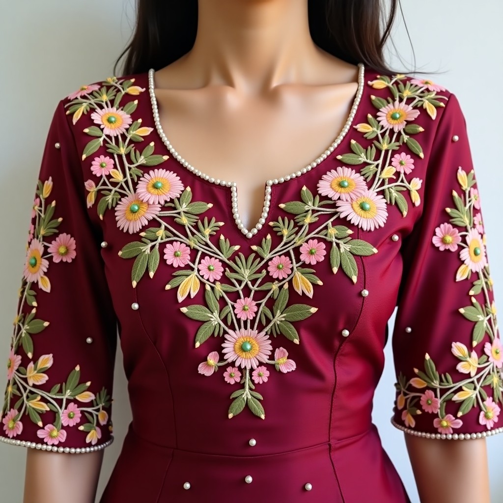 Floral Garden Royal Collar Embroidery