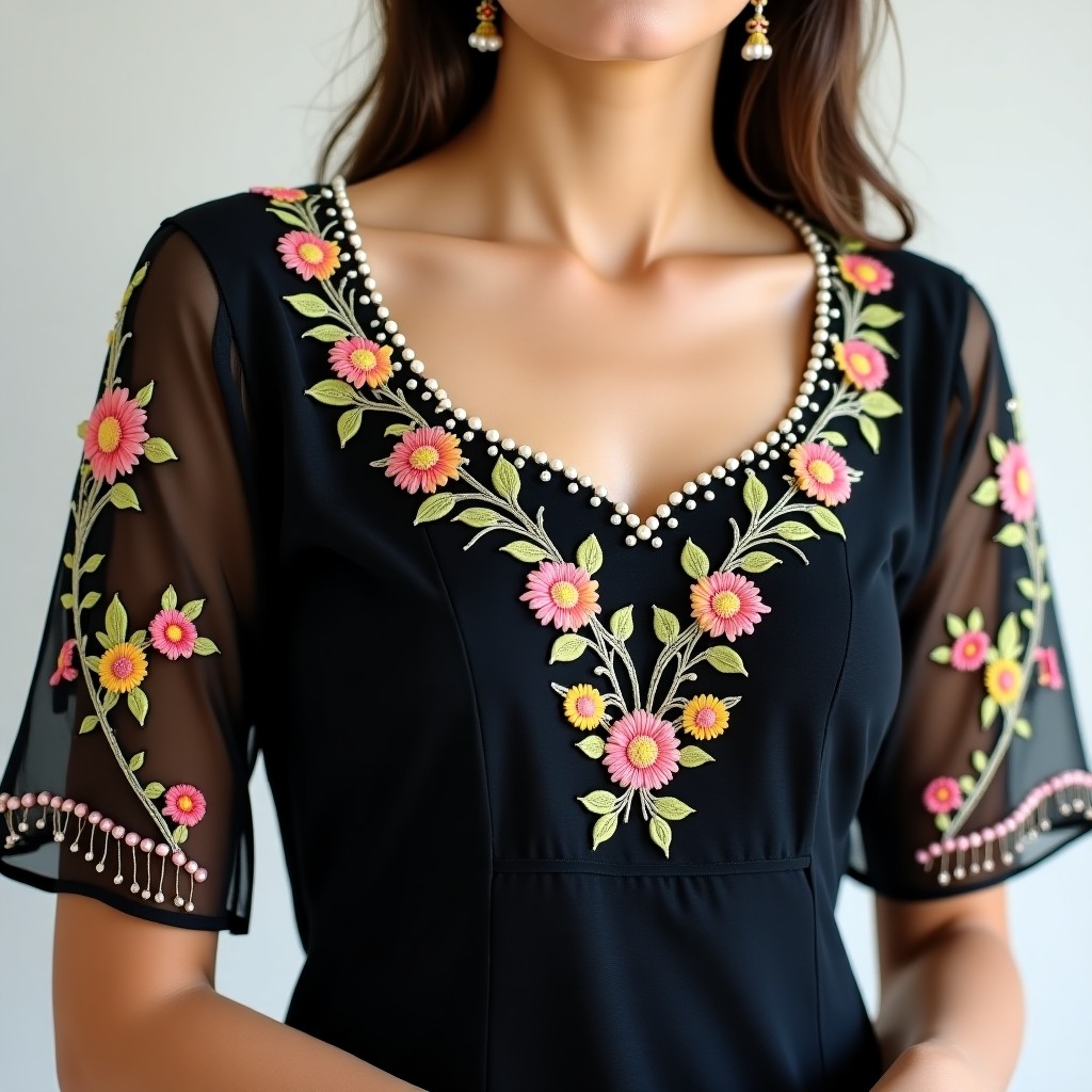 Elegant Floral Vine Royal Collar Design