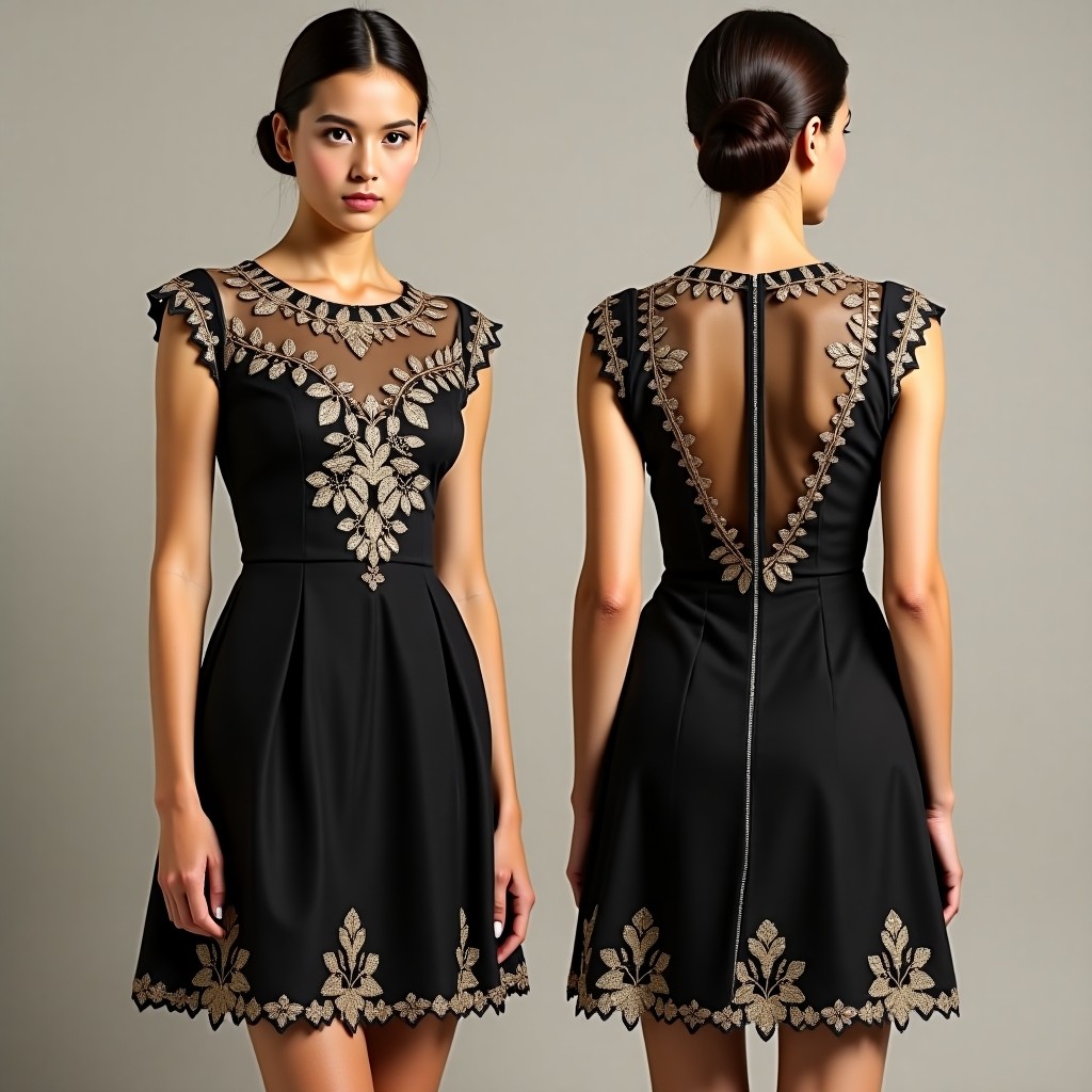 Modern Floral Beauty Skater Dress