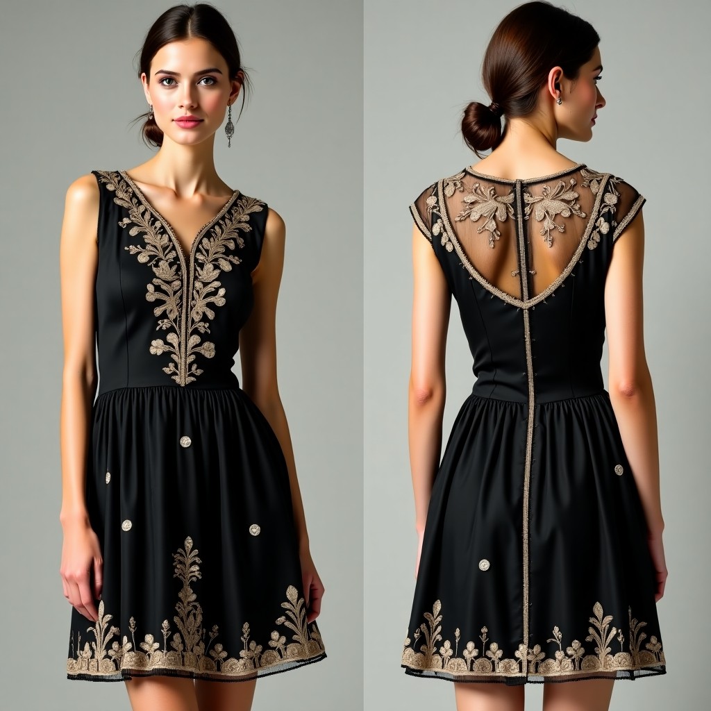 Blossom Vine Elegance Skater Dress