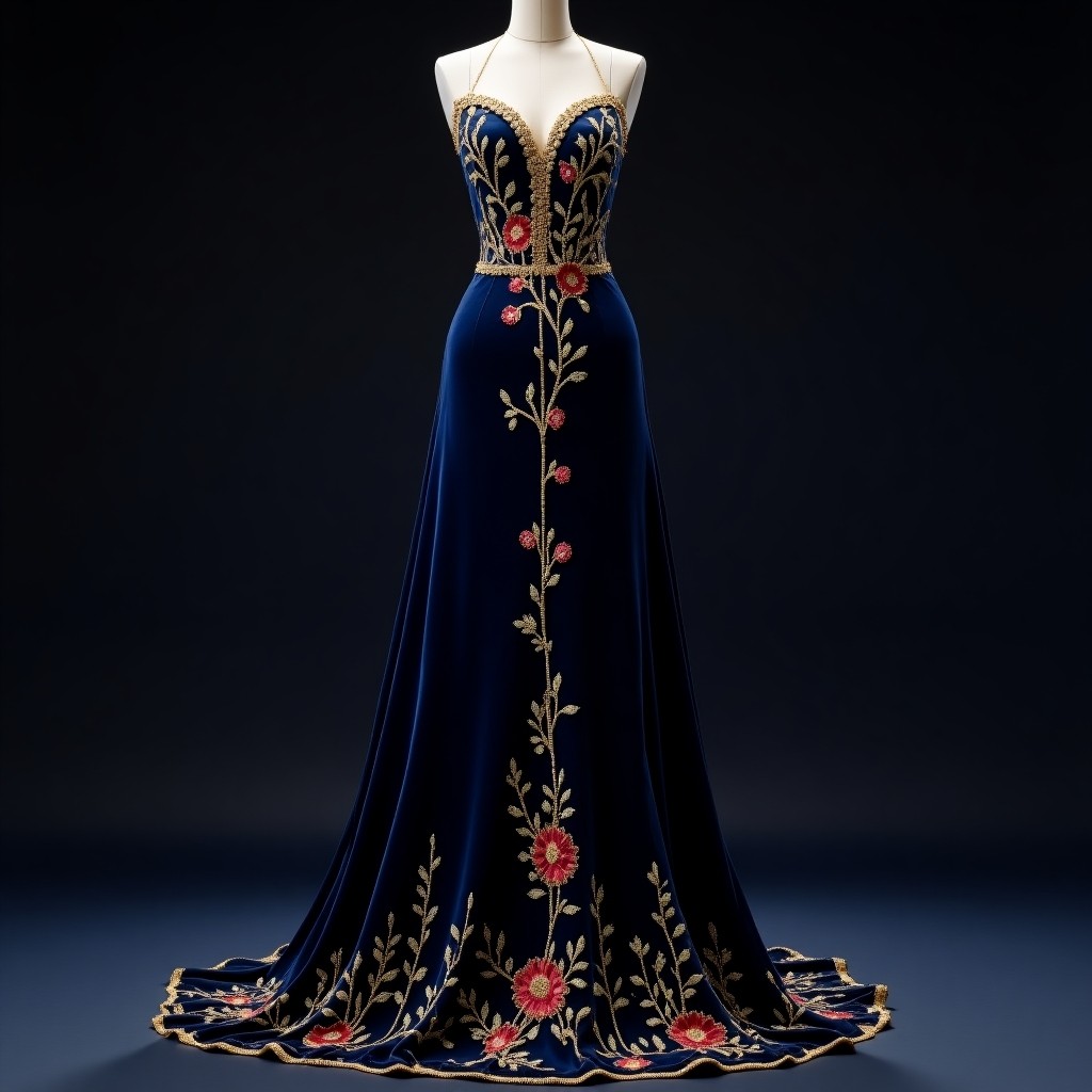 Royal Victorian Floral Ball Gown