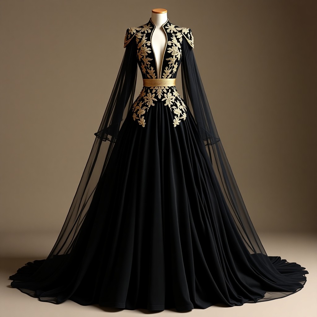 Midnight Rose Victorian Gown