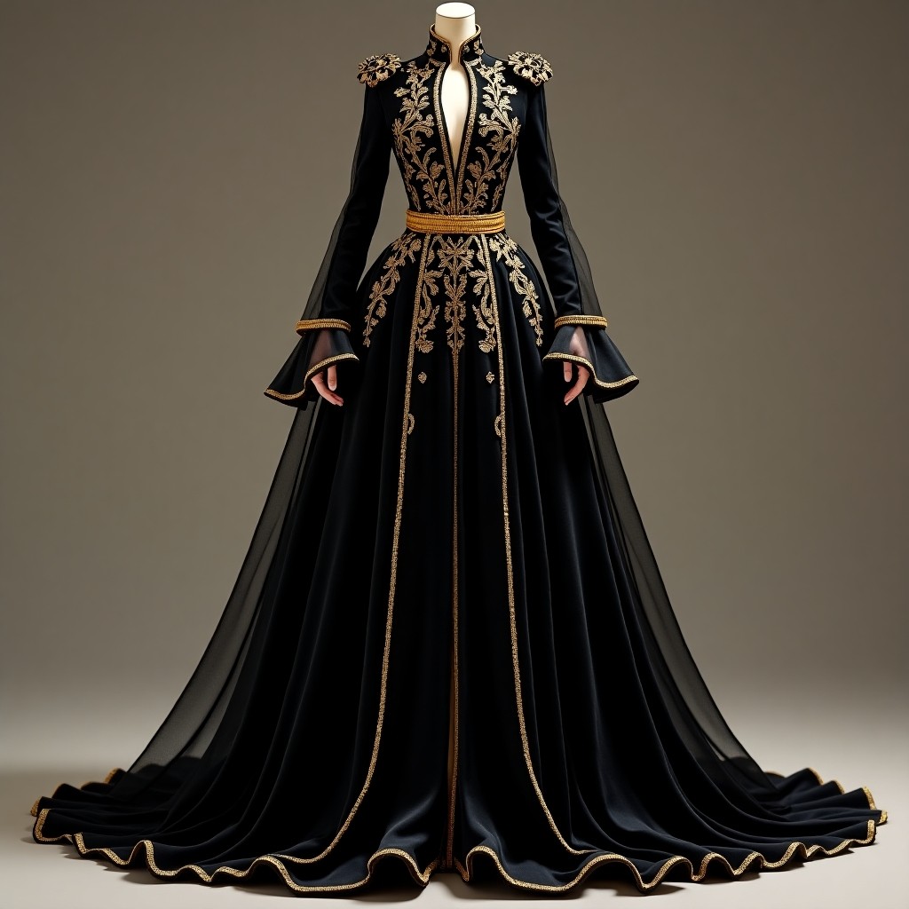 Royal Sapphire Floral Gown