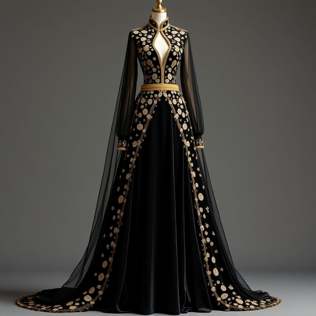 Golden Vine Victorian Couture Gown