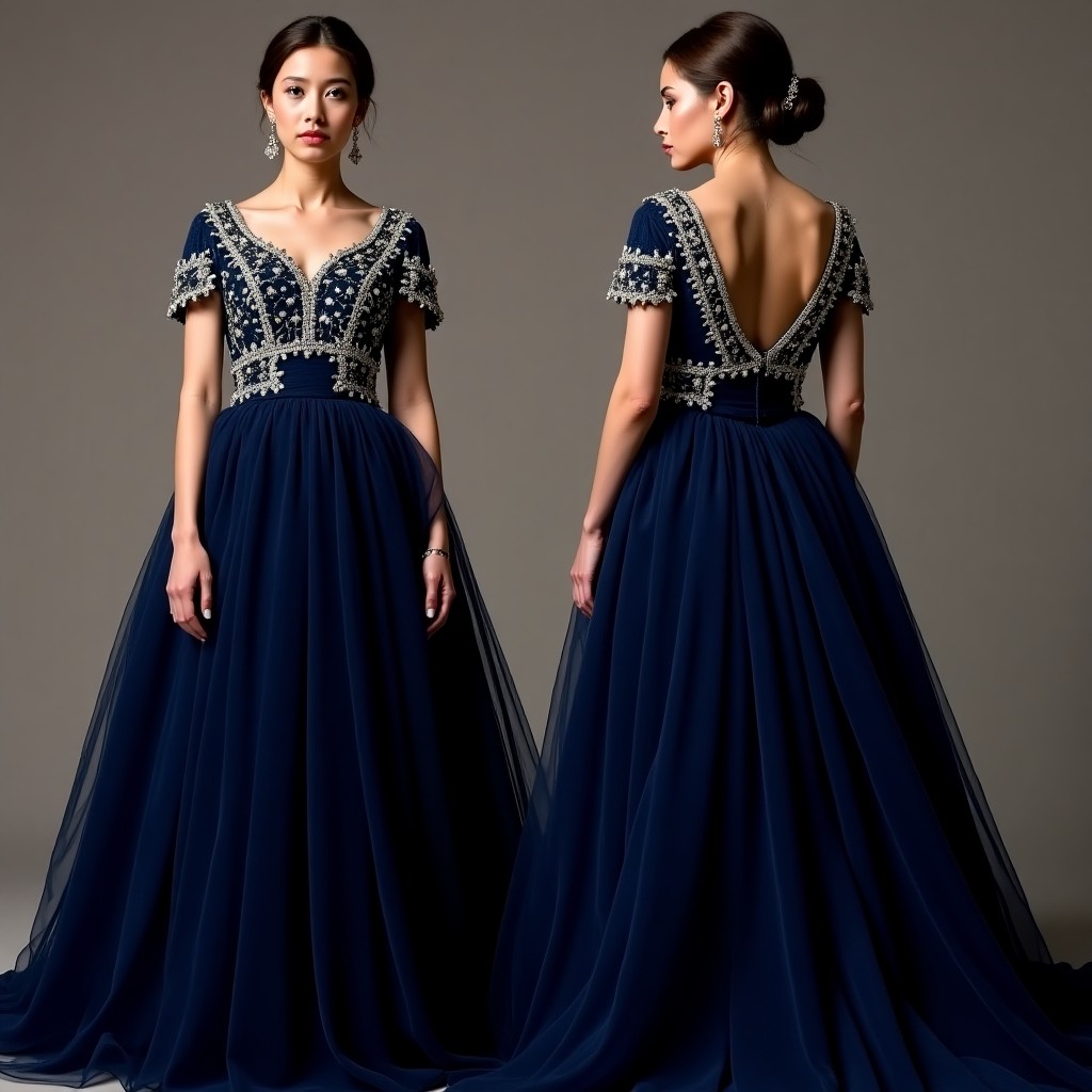 Sapphire Blossom Majesty Gown