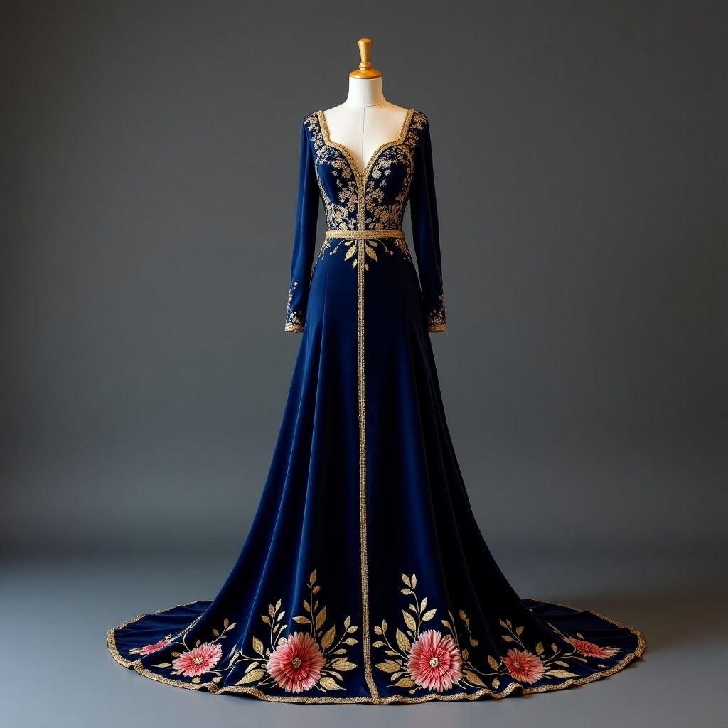 Midnight Rose Trail Gown