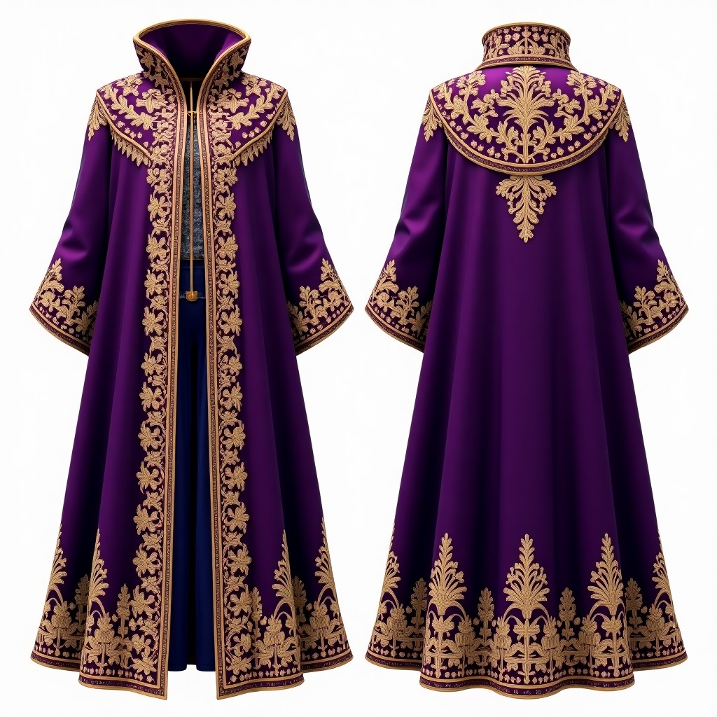 Royal Floral Couture Open Front Abaya