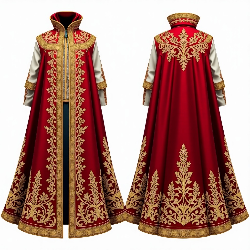Imperial Gold Floral Open Front Abaya
