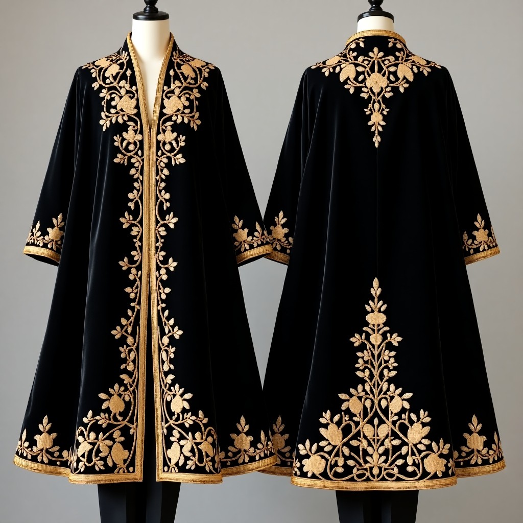 Midnight Floral Heritage Abaya