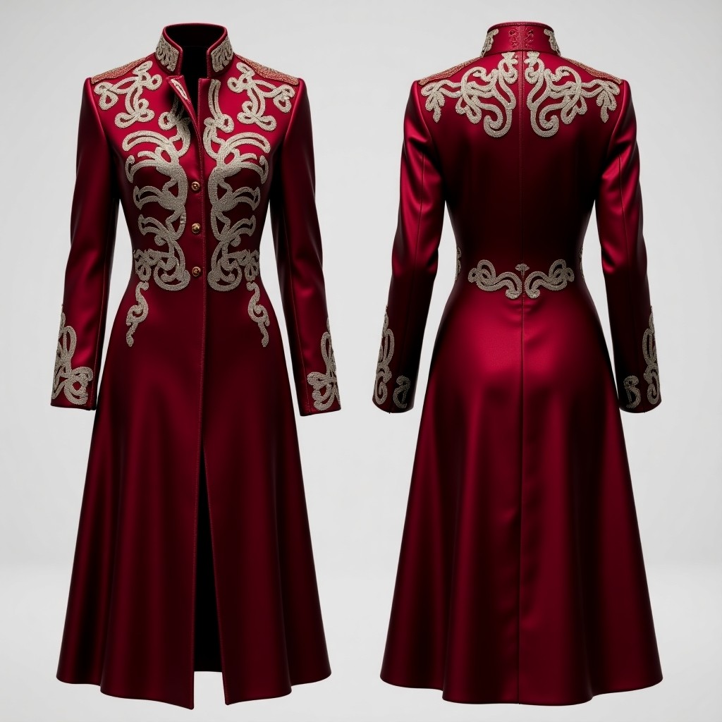 Maroon Floral Embroidered Occasion Gown