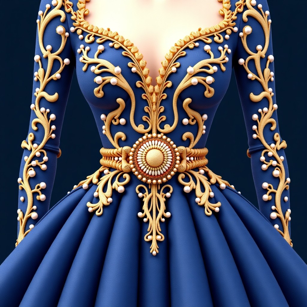 Golden Blossom Princess Maxi Dress