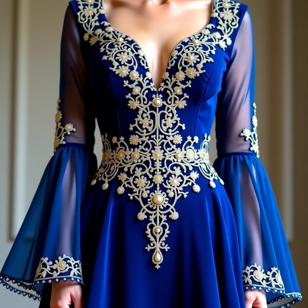 Elegant Royal Garden Maxi Dress