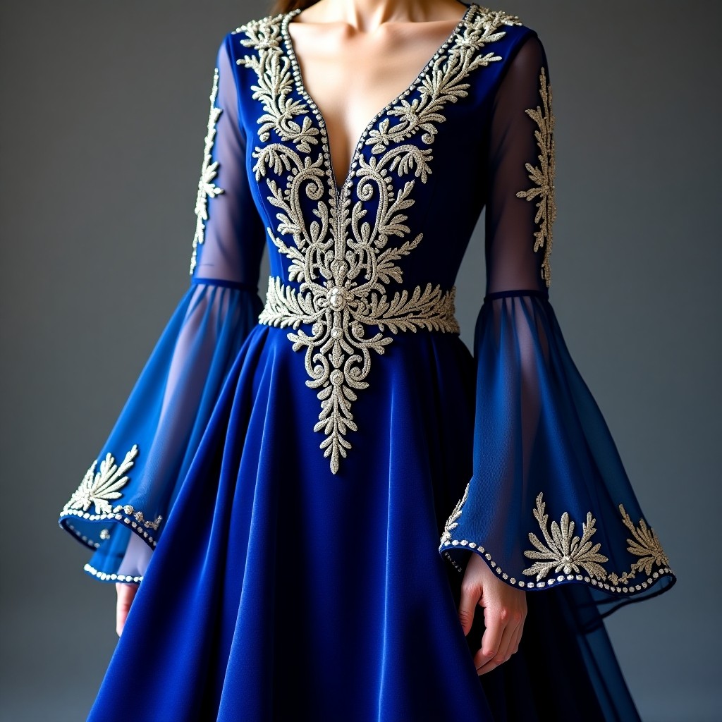 Royal Pearl Blossom Couture Maxi