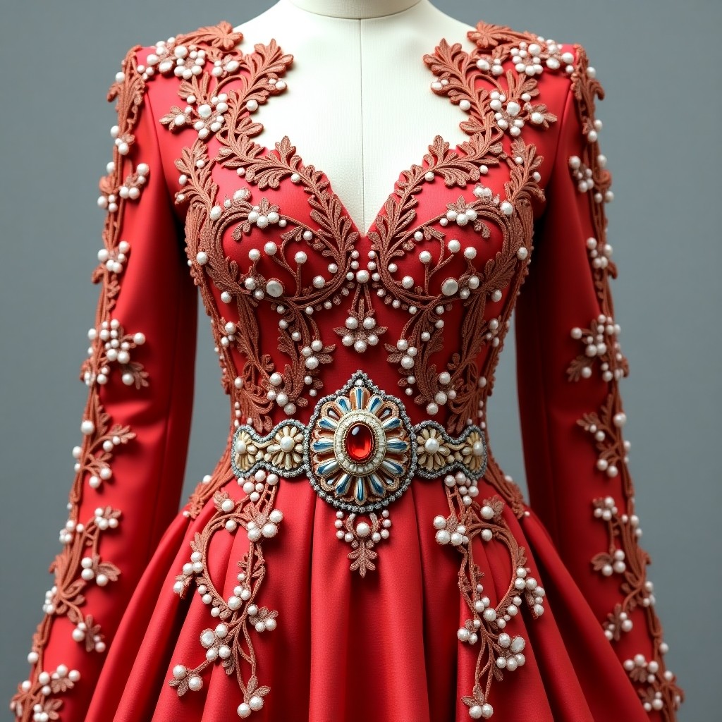 Regal Golden Vine Princess Gown