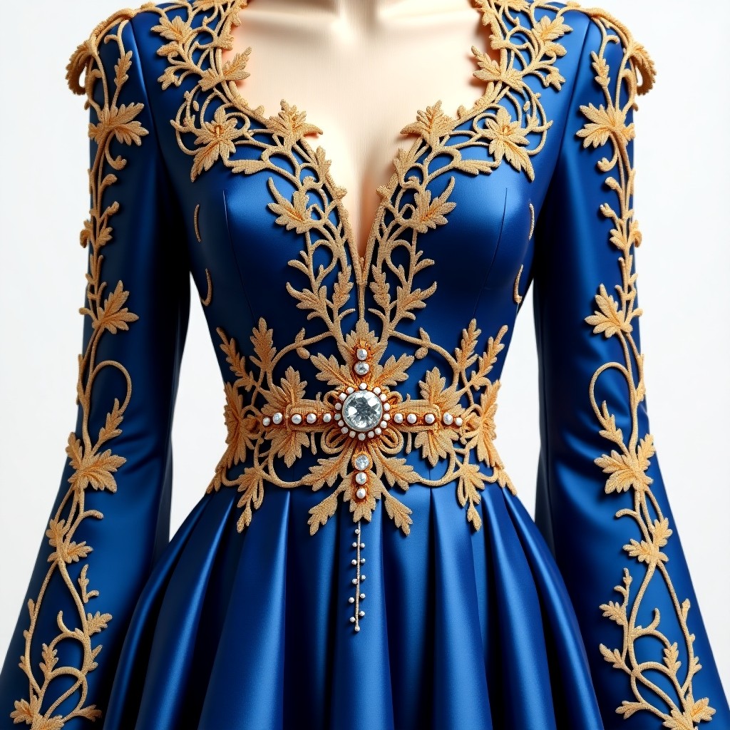 Sapphire Pearl Floral Maxi Gown