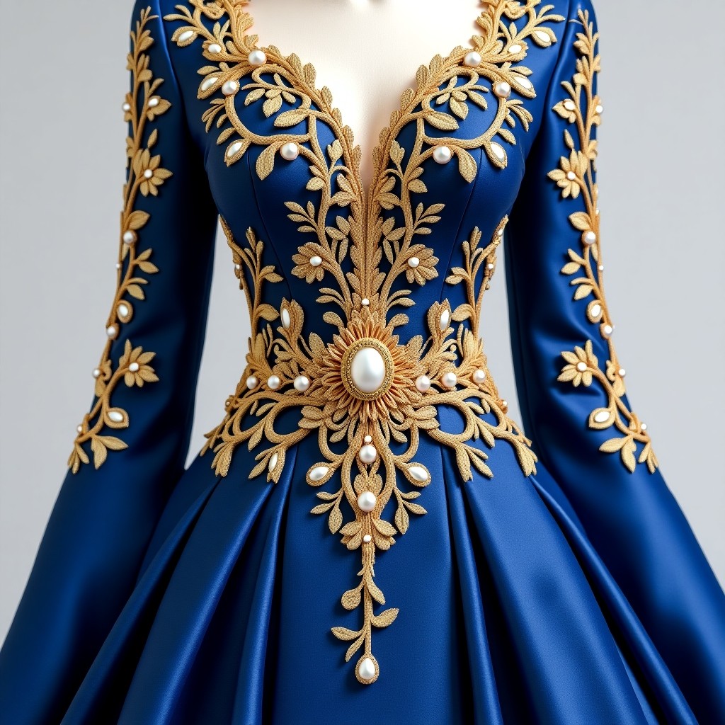 Royal Garden Floral Embroidered Dress