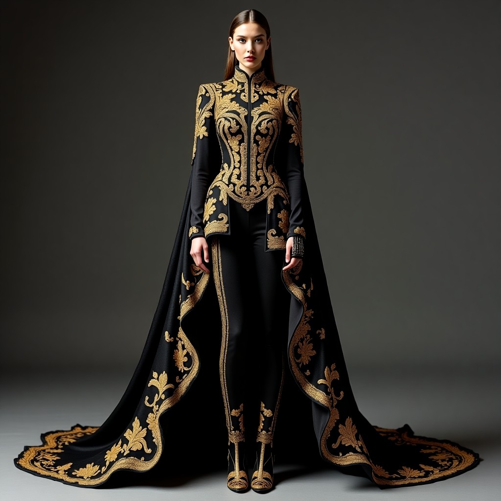 Golden Imperial Matador Cape Blazer