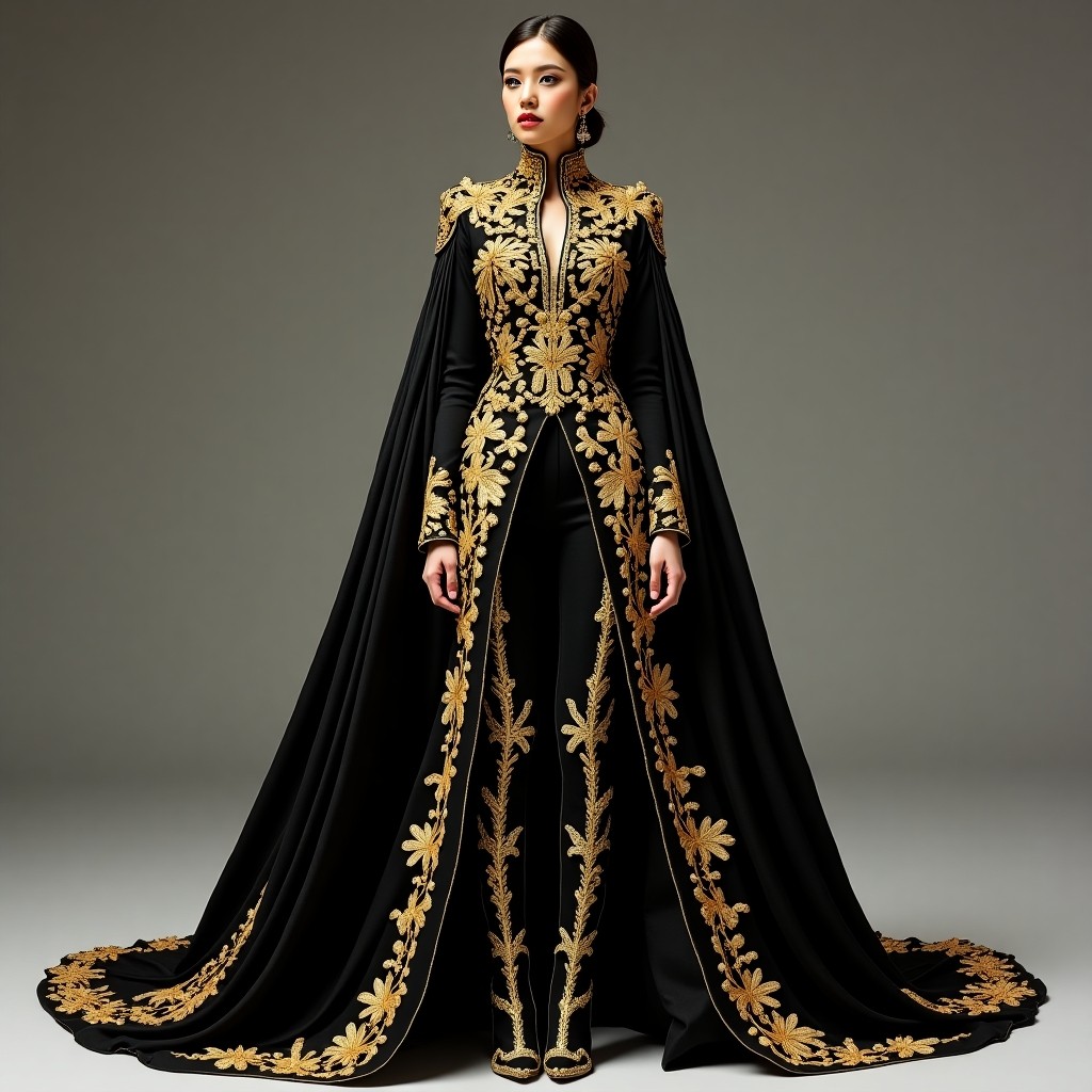 Black Royal Couture Embroidered Suit
