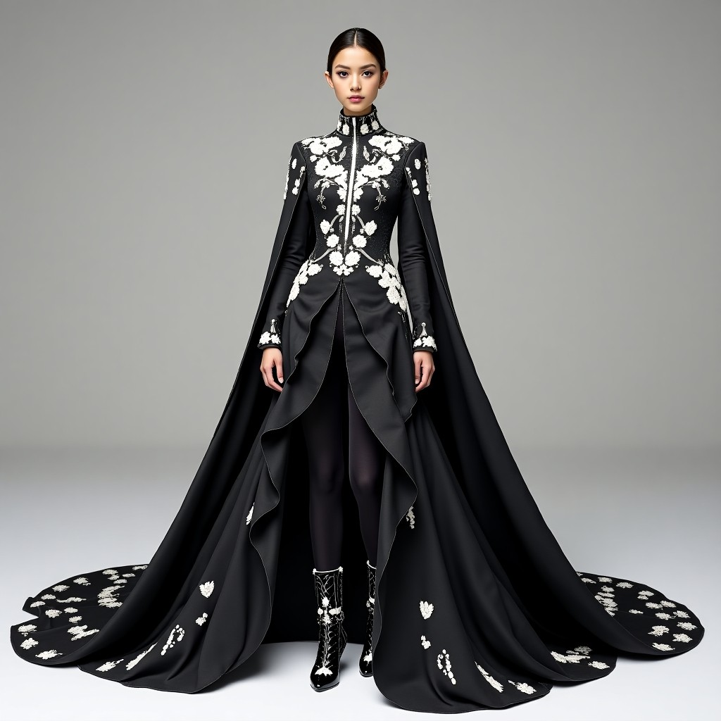 Royal Black Gold Matador Cape Jacket