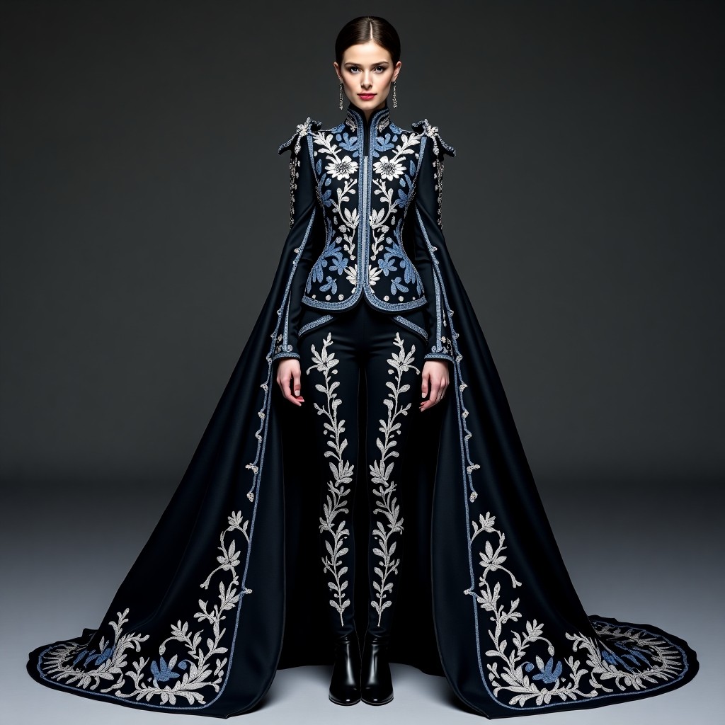 Royal Black Embroidered Matador Suit