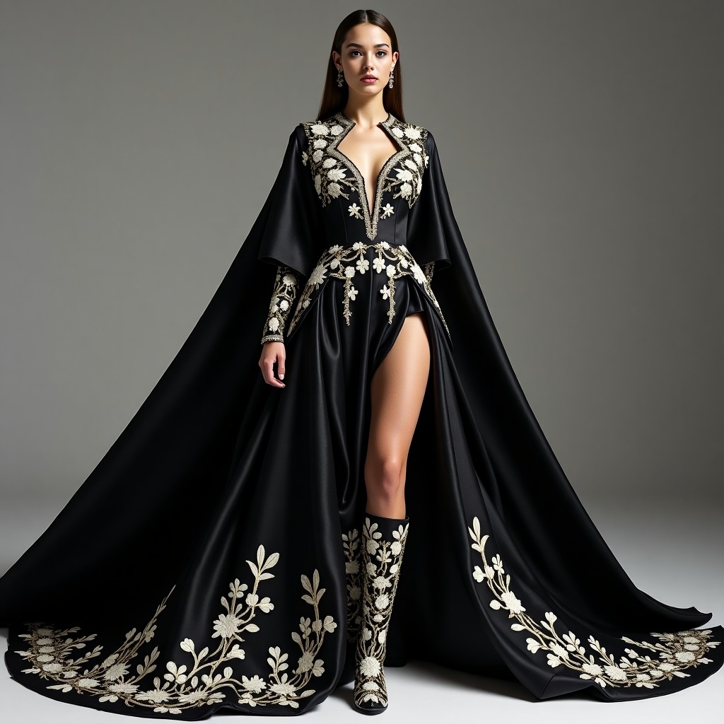 Luxe Black Golden Cape Blazer