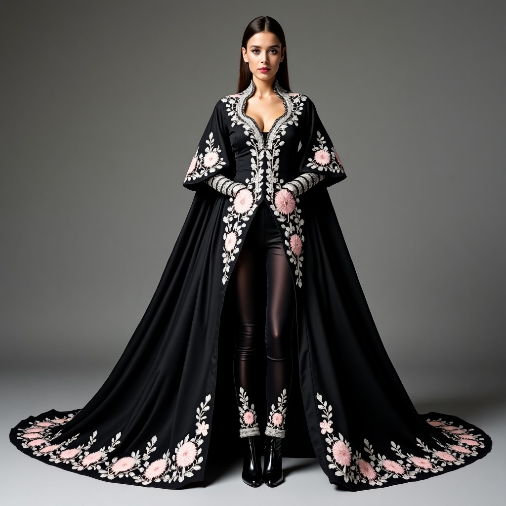 Royal Gold Heritage Embroidered Cape Suit
