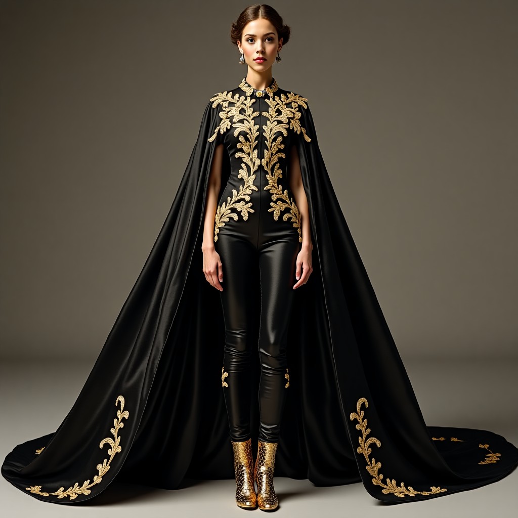 Imperial Royal Black Cape Blazer