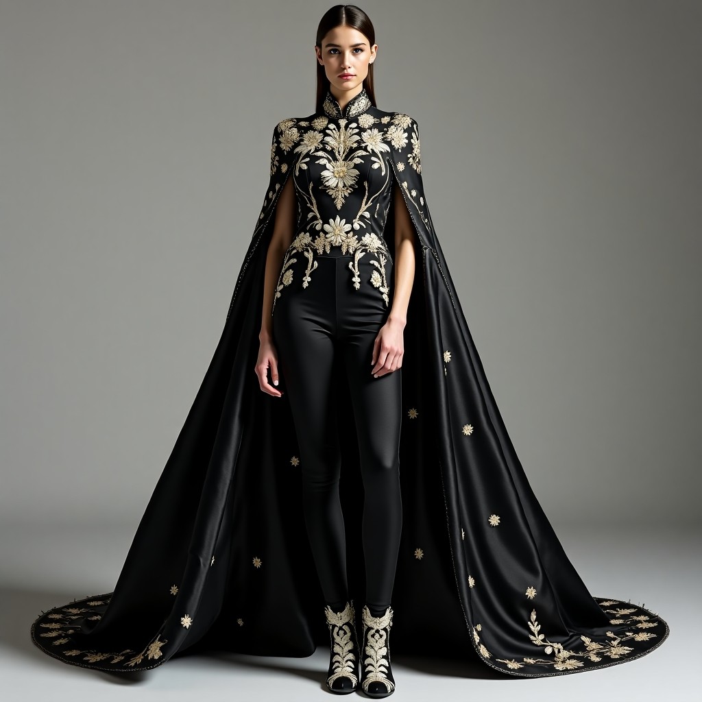 Royal Gold Embellished Matador Cape
