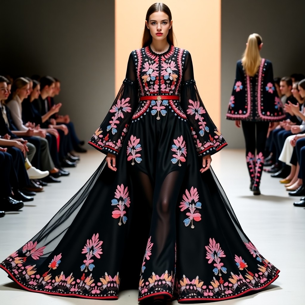 Royal Black Gold Couture Matador Cape