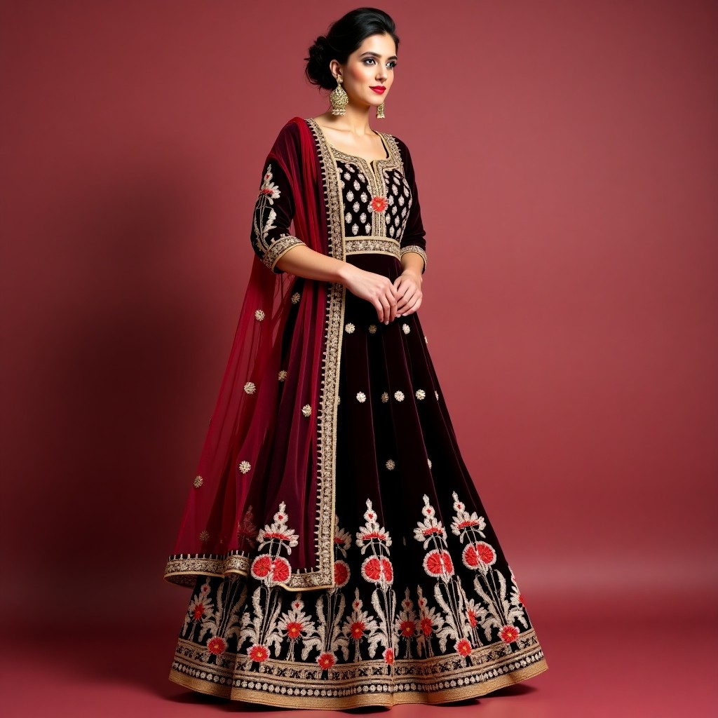 Luxury Royal Floral Lehenga Model