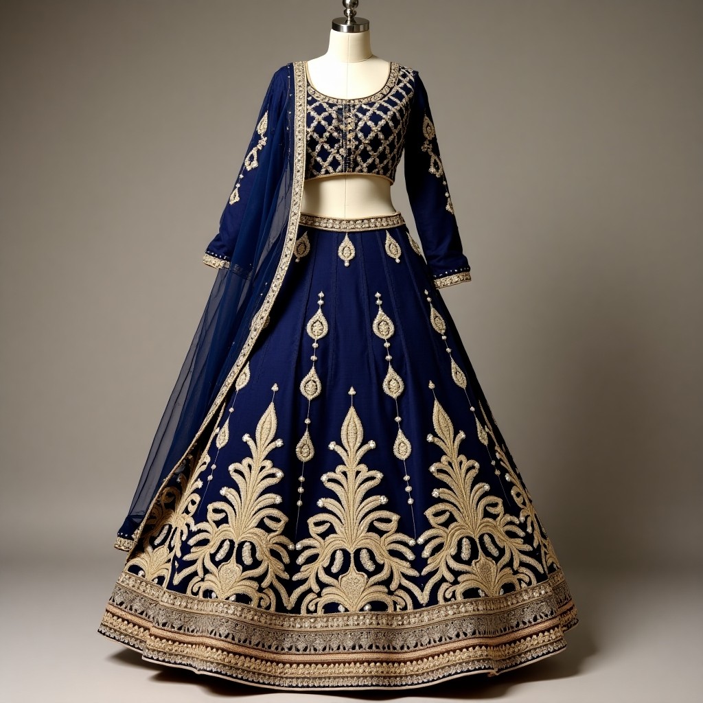 Golden Floral Celebration Lehenga