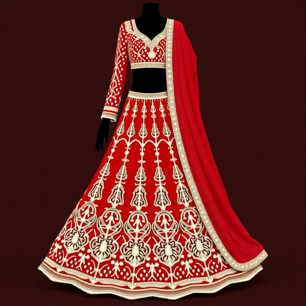 Designer Blossom Embroidered Lehenga
