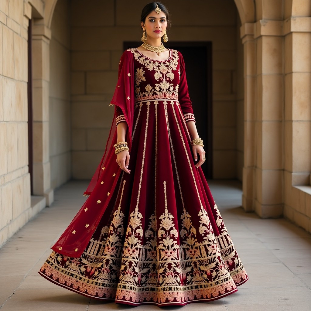 Grand Golden Floral Lehenga