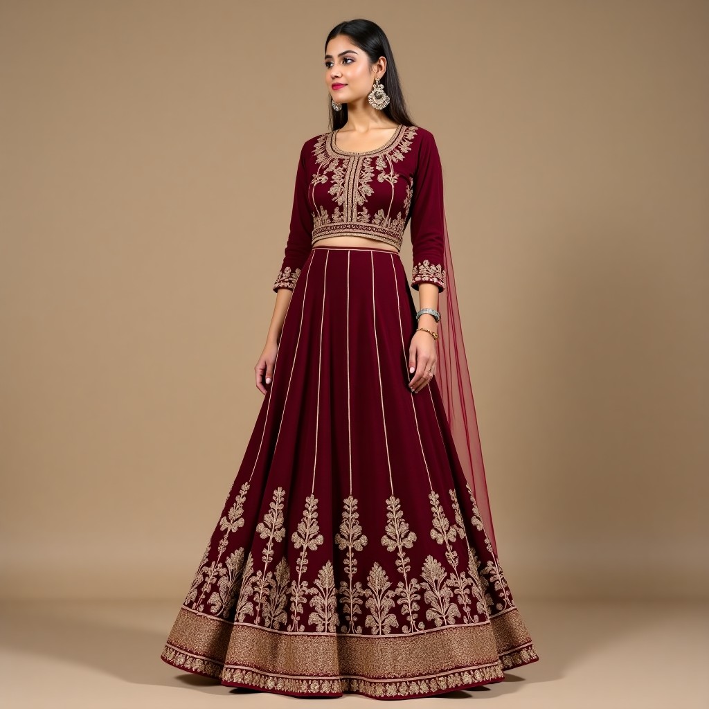 Elegant Floral Couture Party Lehenga