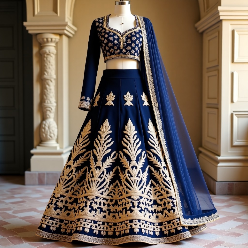 Majestic Floral Heritage Couture Lehenga