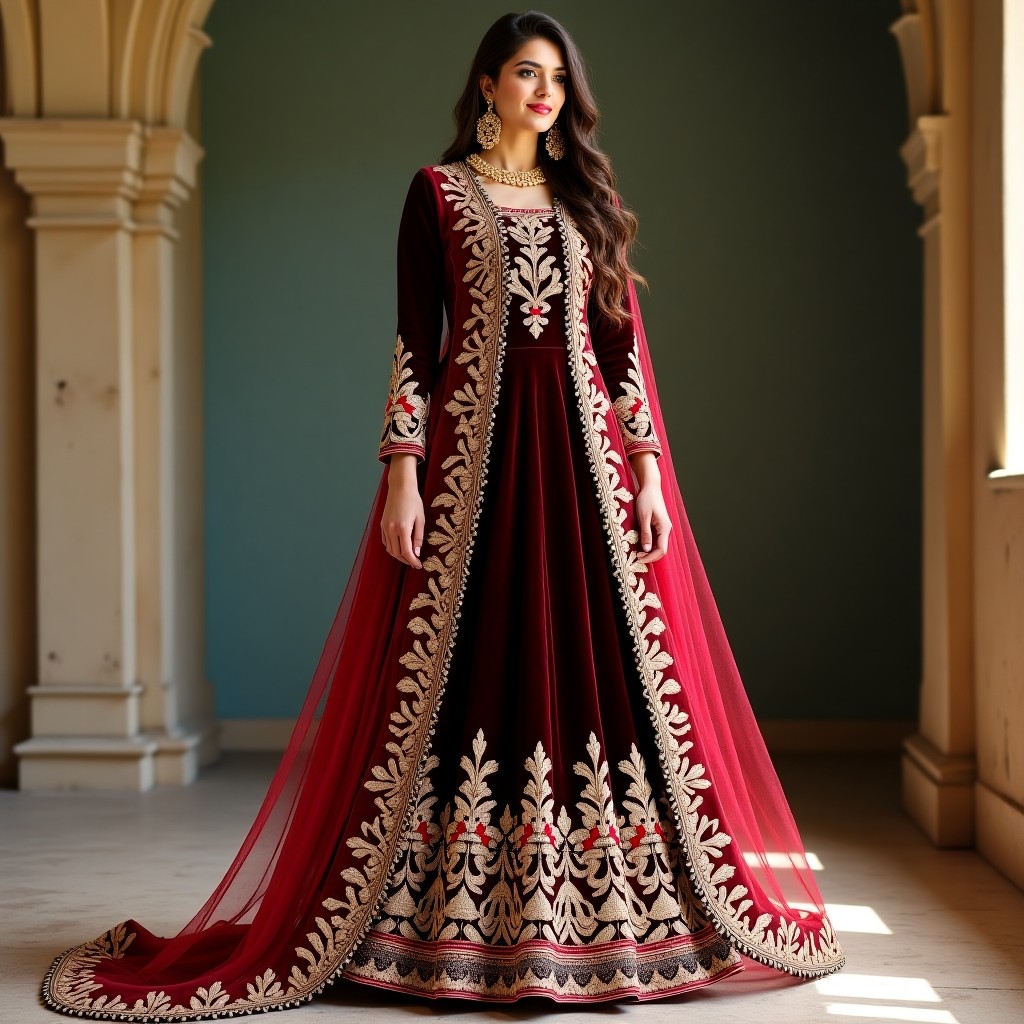 Imperial Golden Floral Couture Lehenga