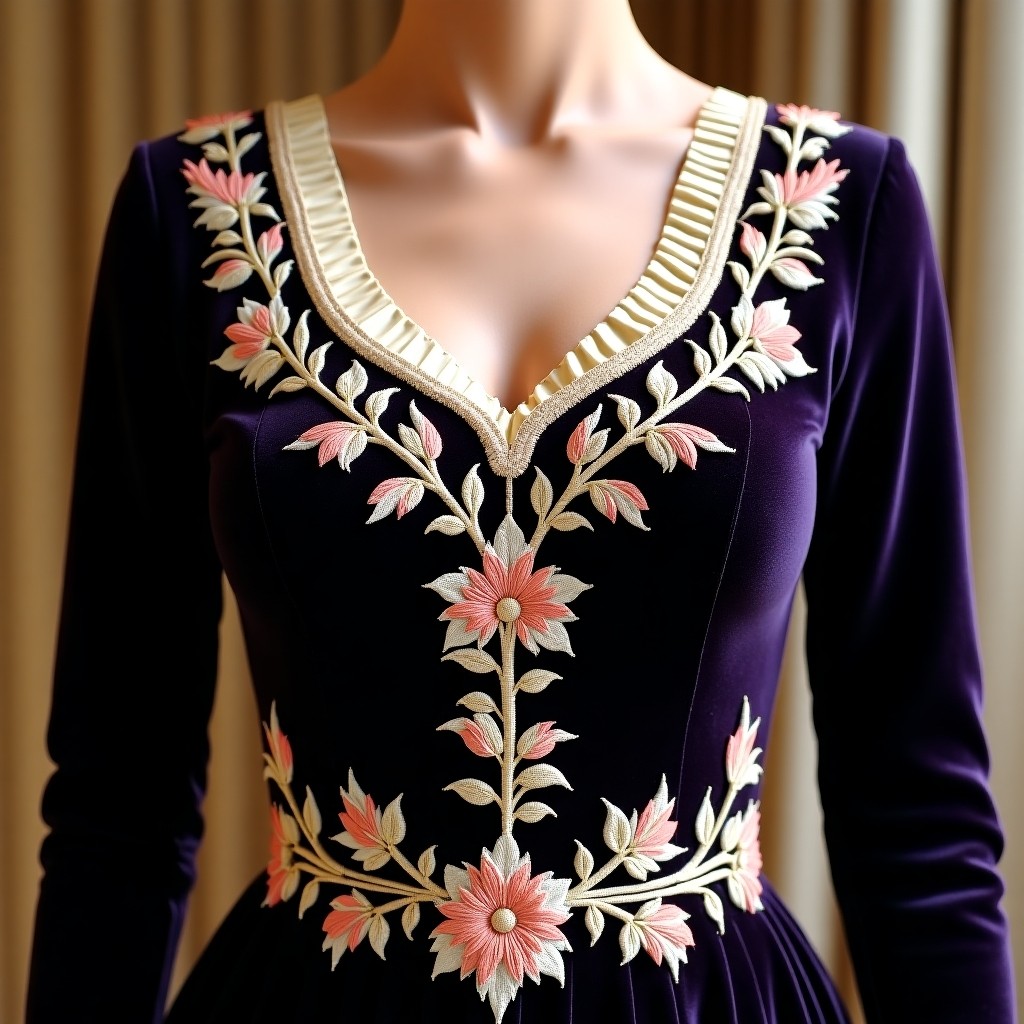 European Rose Garden Embroidered Gown